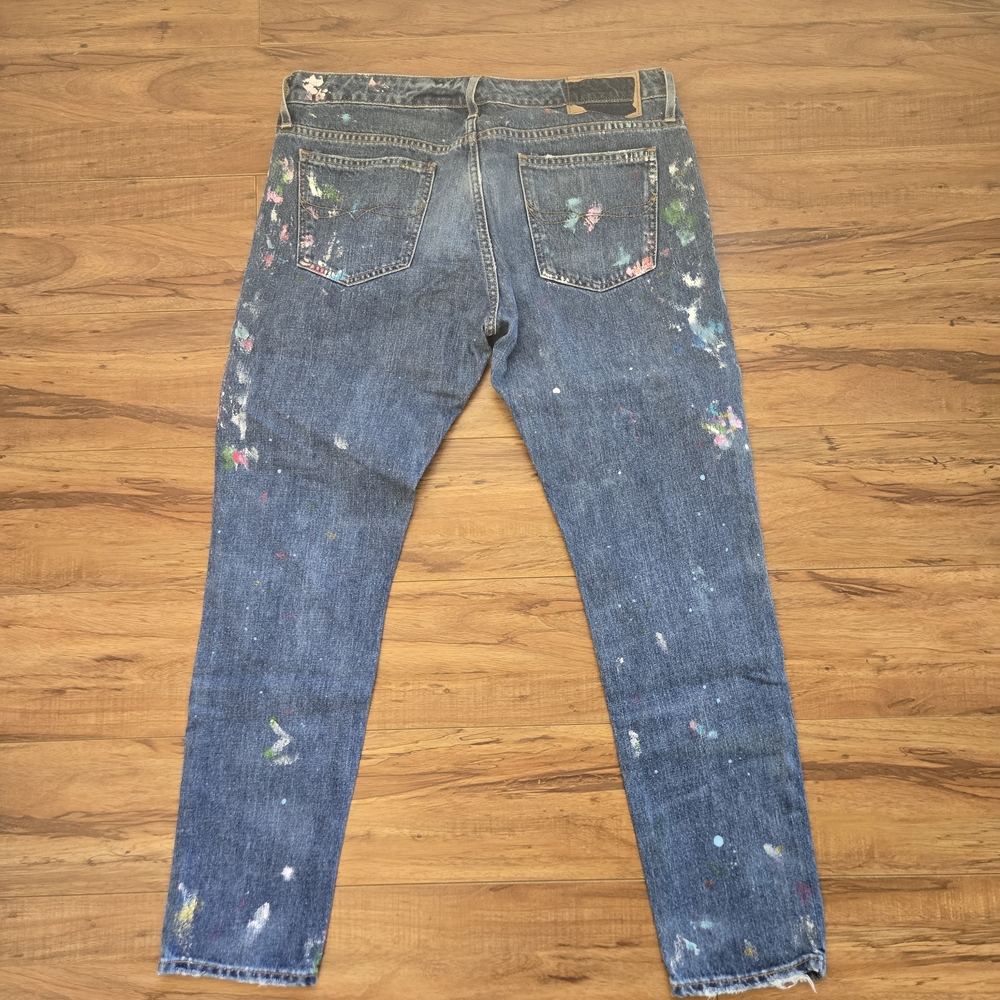 Polo by Ralph Lauren Aston Slim Boyfriend Women's Paint-Splatter Jeans - Picture 2 of 4